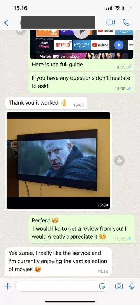 VipsATV vipsatv WhatsApp customer review screenshot 1